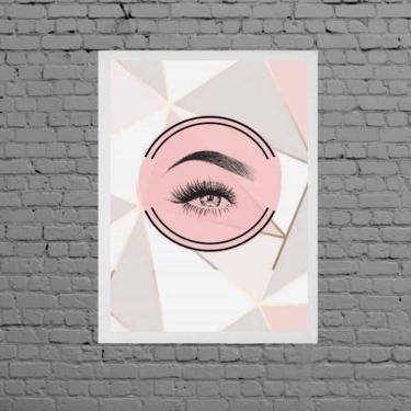 Imagem de Quadro Geométrico Cílios e Sobrancelha 45x34cm - Branco