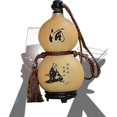 Imagem de Garrafa de saquê natural, frasco de cabaça natural fácil de limpar, garrafa de água de vinho de alta capacidade, decoração de casa vazia, sua melhor escolha, marrom, 500ml