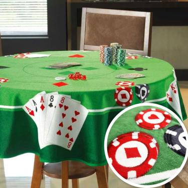 Imagem de Toalha de Mesa para jogo Aveludada Redonda 1,60 centímetros Poker Truco Cartas Baralho dominó Dohler