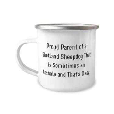 Imagem de Caneca exclusiva de cachorro pastor Shetland de 355 ml, pai orgulhoso de um pastor Shetland que é, presente para amantes de cães, presentes épicos de amigos