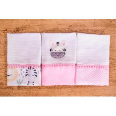 Imagem de Kit 3 Peças Fralda De Boca Para Bebê - Miguel Baby, Zebra