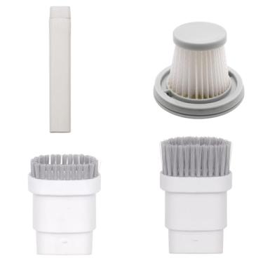 Imagem de HUAYUWA Acessórios de substituição compatíveis com Xiao-Mi/Compatível com Mijia portátil portátil para carro doméstico mini aspirador de pó sem fio (1 cabeça de escova curta e longa + 1 filtro HEPA +