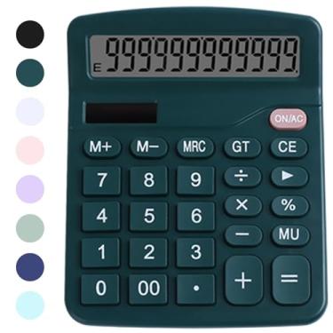 Imagem de Calculadora de mesa de escritório - Calculadora financeira simples de potência dupla com botão grande visor grande para escritório, casa e escola (verde)