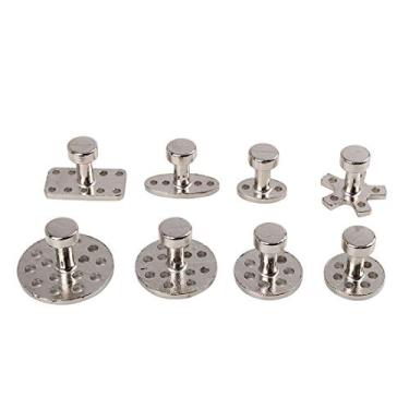 Imagem de X AUTOHAUX 8 peças de metal prateado carro porta corpo sem pintura Dent reparo ferramentas removedor cola extrator aba para automotivo