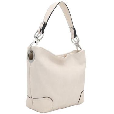 Imagem de Bolsa de ombro Hobo ALYSSA Ivory com hardware Big Snap Hook