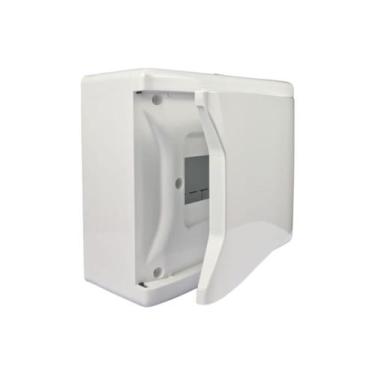 Imagem de Caixa Para 6 ou 8 Disjuntor Sobrepor Branca Sem Barramento Krona