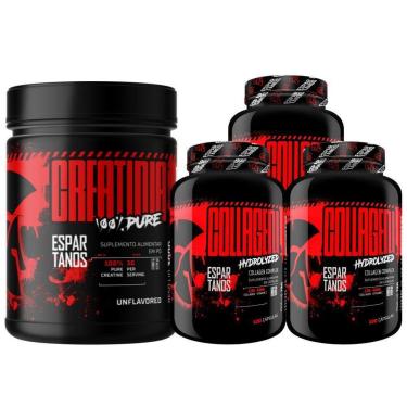 Imagem de Kit Creatina 100% Pura 300g + 3x Colágeno - Espartanos-Unissex