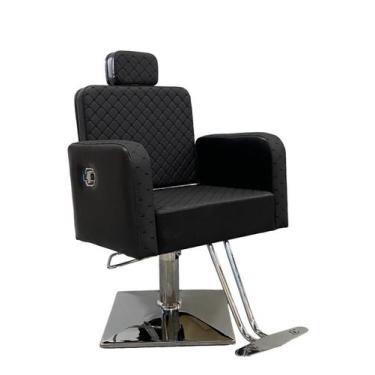 Imagem de Poltrona Cadeira Reclinável Burguesa Hidráulica Para Salão Estofado Pr