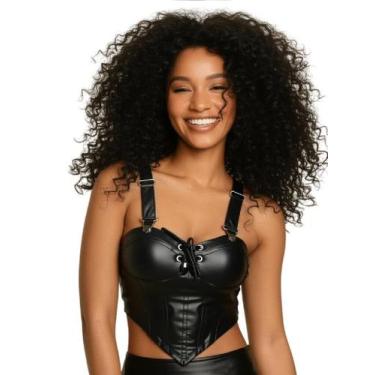 Imagem de Cropped Corset Lorena Feminino Com Bojo Cyberpunk Espartilho Tendência
