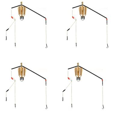Imagem de Isca de pesca para gaiola alimentador de carpa com ganchos de linha 20 g-50 g Método acessórios de equipamento de pesca 4 peças, equipamento de fabricação de iscas