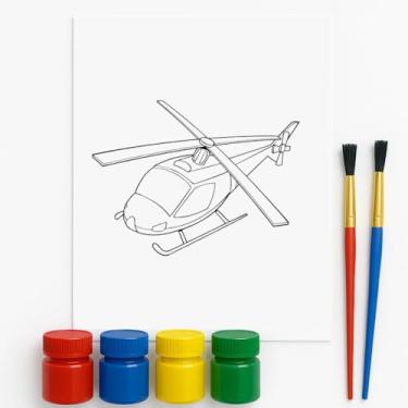 Imagem de Kit de Pintura Infantil com Prancheta A4 para Desenho e Pintura (Helicóptero A4)