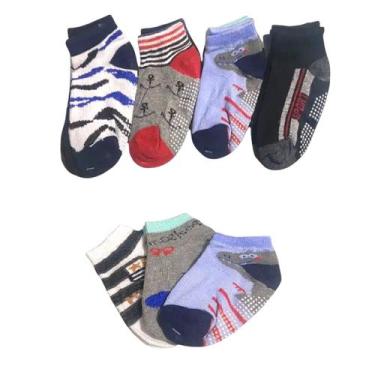 Imagem de Meia Infantil Antiderrapante Menino 2 a 4 anos-Kit 48 pares - Genérica