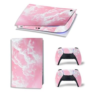 Imagem de Skin Sticker Compatible with PS5 Console, Protective Vinyl Decal Wrap Cover for Digital Edition Controller (Pink)