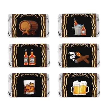 Imagem de DKCTQU Adesivos Para Embrulho De Mini Barras Chocolate Whiskey, Envelhecidos Até A Perfeição, Artigos Festas, Lembrancinhas Temáticas Vintage Homens, Aniversários 30, 40 E 50 Anos, 54 Unidades