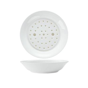 Imagem de Prato de sopa criativo de cor sob o esmalte quadrado branco puro em estilo chinês para uso doméstico - prato de bolinho escorrido