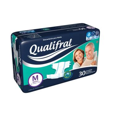 Imagem de Fralda Geriátrica Qualifral Econômico M 30 Unidades