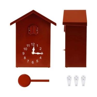 Imagem de Relógio De Parede De Quartzo Cuco Branco Design Moderno De Pássaro Par