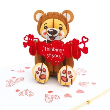 Imagem de CUTE POPUP Adorável ursinho de pelúcia pensando em você, cartão de aniversário pop-up 3D, presente surpreendente, lembrança atenciosa para casal, esposa e amigos