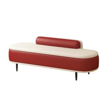 Imagem de LICONG-2019 Banqueta de canto para quarto luz de cabeceira banco de sapatos de luxo entrada longo banco de sapatos vestiário sofá longo banco longo banco longo (vermelho, médio)