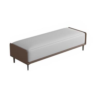 Imagem de LICONG-2019 Banqueta de extremidade para quarto banco de cabeceira banco longo banco de luxo entrada high-end sala de estar sofá banco longo (café + cinza)