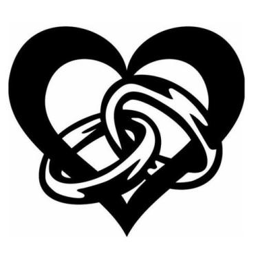 Imagem de Mandala Aplique MDF coração com alianças decoração quarto casal c/ fit