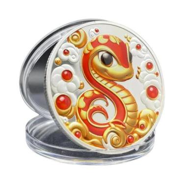 Imagem de Moeda Do Ano Da Cobra Colecionável Ano Novo Chinês Zodíaco Medalha Da 