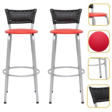 Imagem de Kit 2 Banco Banquetas Para Bar Bistrô Balcão Bancada Cozinha Gourmet L