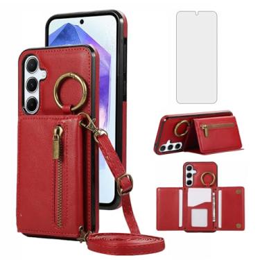 Imagem de Capa carteira compatível com Samsung Galaxy S24 Plus/S25 Plus S24+ S25+ 5G e protetor de tela, alça de ombro transversal, capa para celular S24Plus 24S + S 24 24+ S25Plus 25S 25+ SM-S936U feminina