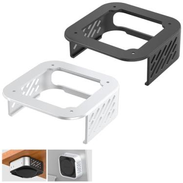 Imagem de NewHail 2 peças de suporte sob a mesa para Mac mini M4/M4 Pro, suporte embaixo da mesa e suporte de parede com design de dissipação de calor, compatível com Mac mini M4/M4 Pro 2024, preto e prata