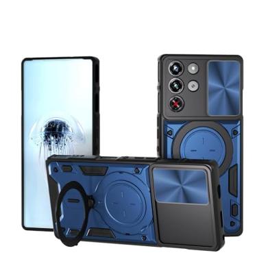 Imagem de Elubugod Capa compatível com ZTE Nubia Red Magic 10 Pro+, com capa de lente de câmera deslizante compatível com ZTE Nubia Red Magic 10 Pro NX789J, capa azul