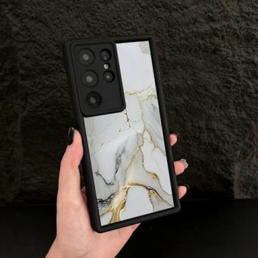 Imagem de YOGISU Capa de TPU macio com padrão de mármore retrô para Samsung A25 (para Samsung A25/Preto 048)