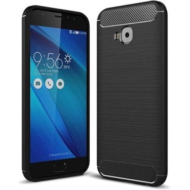 Imagem de Capa Para Asus Zenfone 4 Selfie (ZD553KL) (Tela 5.5) Carbon Fiber Leve Fina Maleável - Preto