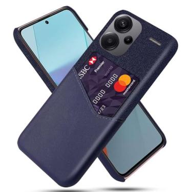 Imagem de Capa para Xiaomi Redmi Note 13 PRO+,Tela e tampa de couro PU,Antideslizante,360°cobertura completa à prova de choque com 1 slot de cartão atrás,Prevenção de queda-Blue