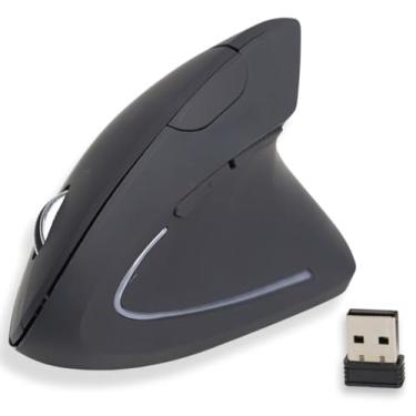 Imagem de Mouse Vertical Ergonômico Sem Fio, 2.4GHz, 6 Botões, DPI Ajustável 800-1600, Design Confortável, Cliques Silenciosos, Preto e muito moderno