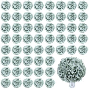 Imagem de AVIVIHO 60 peças de hortênsia verde sálvia flores artificiais a granel realistas de hortênsia falsa com hastes buquês de flores para arranjos de flores, decoração de arco de casa e festa de casamento