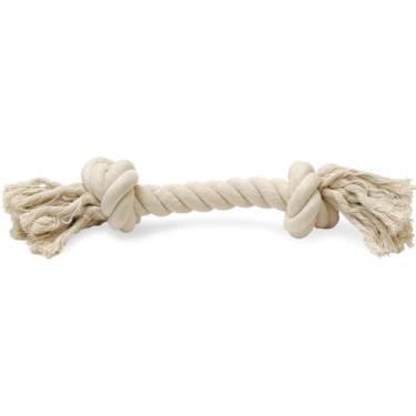 Imagem de Jeffers Brinquedo para cães com osso de corda para animais de estimação, branco, 40,6 cm – Corda trançada durável para cabo de guerra, mastigar e buscar – Brincadeira interativa para animais de