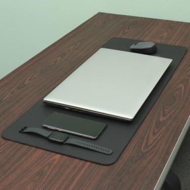 Imagem de Desk Pad Mouse Pad Feroz Wf 90x40 e Porta Copos Cor:Preto