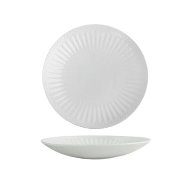 Imagem de Prato branco em relevo estilo ocidental salada de cerâmica prato de chapéu doméstico -10,5