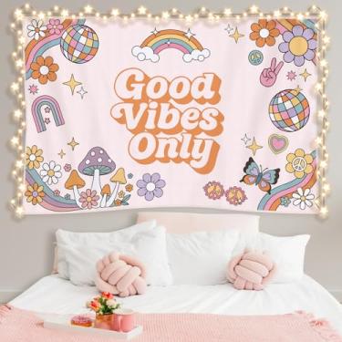 Imagem de HunnmingRe Tapeçaria rosa 152,4 cm x 101,6 cm Coquete Rosa Estética Quarto Pendurado Arte de Parede Tapeçaria Preppy Kit de Decoração de Quarto Bonito para Mulheres Meninas Quarto Dormitório