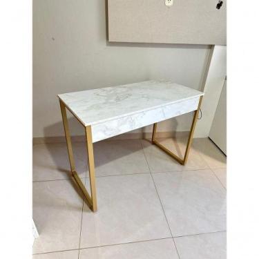 Imagem de Mesa Escrivaninha Home Offiice Athena -metalon Dourado 90cm - Casa Dec