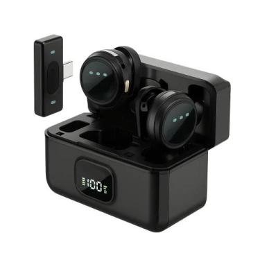 Imagem de Microfone Lapela Sem Fio Duplo Tipo C Anti Ruído de IA - mosa