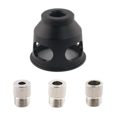 Imagem de MFMEXUL Kit de Guia de Broca Autocentrante para Furos de 6/8/10 Mm com Buchas de Perfuração, Gabarito de Cavilha de Liga de Alumínio E Furador, Preto, Tamanho real