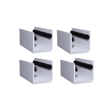 Imagem de 04 Guia U Externo Ajustável Para Porta De Correr - Branco