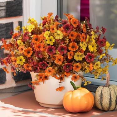 Imagem de EDOHUALA 12 peças de flores falsas de violetas artificiais para decoração de outono