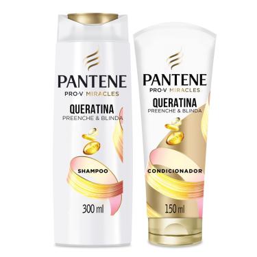 Imagem de Kit Pantene PRO-V Miracles Queratina Shampoo 300ml e Condicionador 150ml