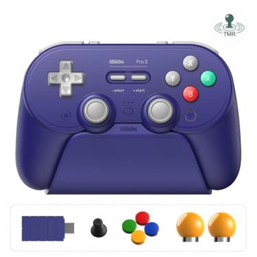Imagem de 8BitDo Pro 3 Bluetooth Controller for Switch/Switch 2, TMR Joysticks,Programmable Pro Back Buttons&R4/L4 Bumpers,Hall/Tactile Triggers, Swappable ABXY Buttons, for Windows,Apple,SteamOS,Android,Purple