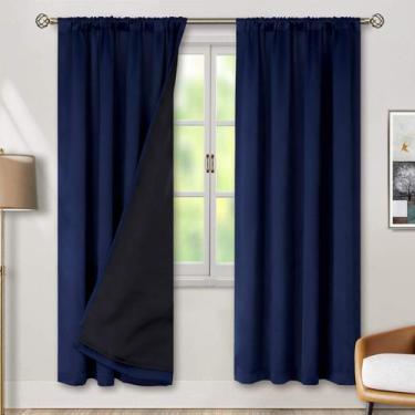Imagem de Cortinas BGment com isolamento térmico 100% blackout azul marinho