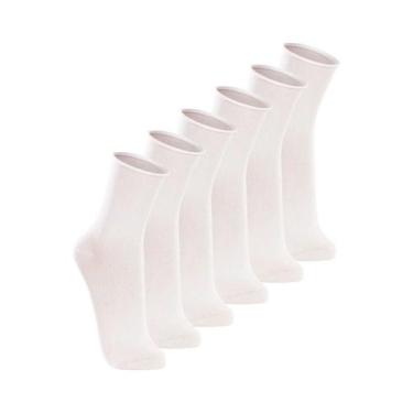 Imagem de Kit com 6 Pares de Meias sem Punho Casual Lupo 1275-011, Branco, 37-44