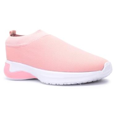Imagem de Tênis Feminino Malha Leve Prático Confortável Caminhada Casual (Rosa, BR, Adulto, Numérico, 33)