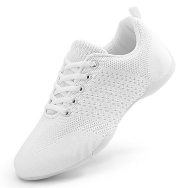 Imagem de CheeryEase Tênis de torcida para meninas, leve, respirável, para competição de torcida, para prática, dança e ginástica, tamanho infantil 11,5 a feminino 43 (preto/branco), Branco, 17